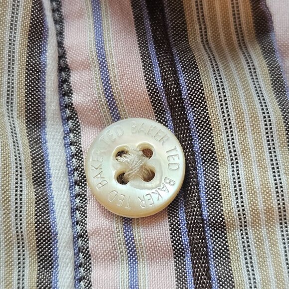 Ted Baker Women Button Shirt 6 Lavender Light Academia Coastal Quiet Luxury - Picture 5 of 15